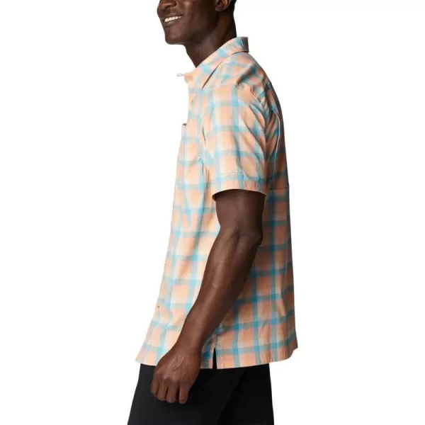 Columbia Mens Super Slack Tide ShirtLight Coral Mid Gingham