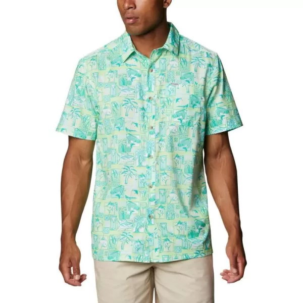 Columbia Mens Super Slack Tide ShirtLime Glow Martinis and Lies Print