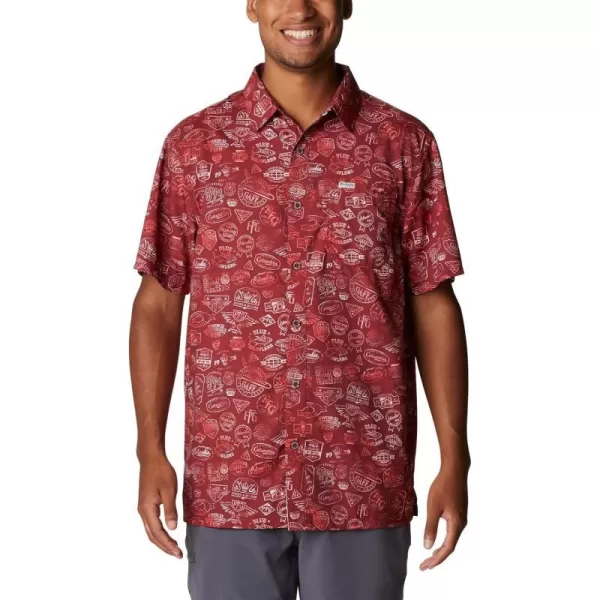 Columbia Mens Super Slack Tide ShirtRed Jasper Tye Dye Print