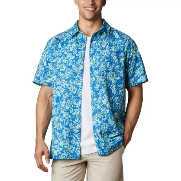 Vivid Blue Flatslam Tropical Print