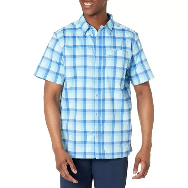 Columbia Mens Super Slack Tide ShirtVivid Blue Mid Gingham