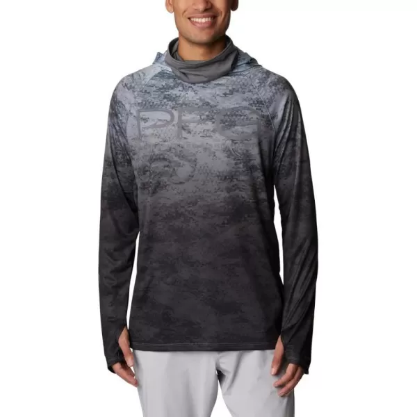 Columbia Mens Super Terminal Tackle Vent HoodieBlack Pfg Camo Gradient