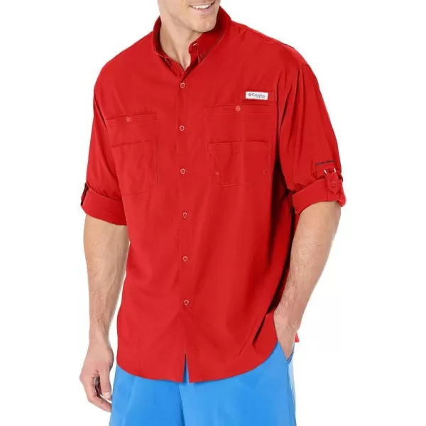 Columbia Mens Tamiami Ii Long Sleeve ShirtRed Spark