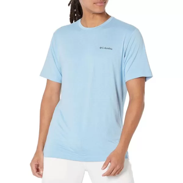 Columbia Mens Tech Trail Graphic TeeJet Stream HeatherPalmscape Tonal Graphic