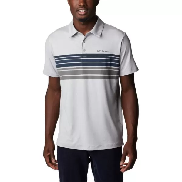 Columbia Mens Tech Trail Novelty PoloColumbia Grey Heather Stripe