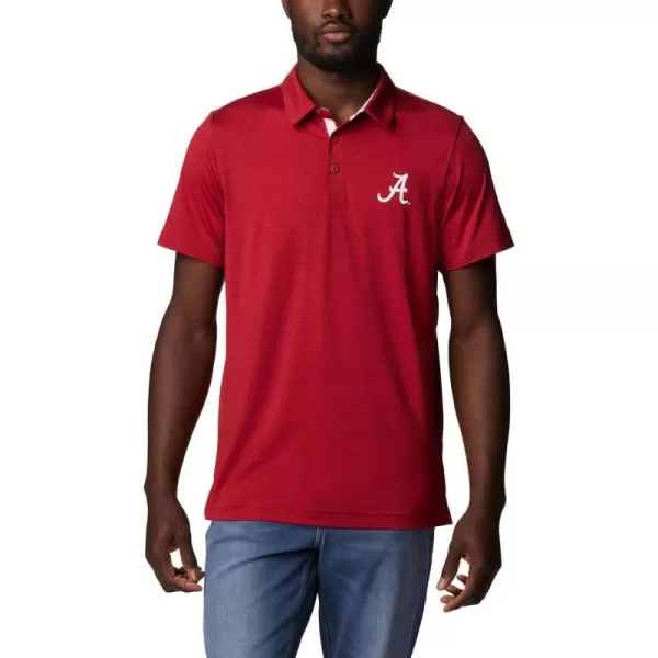 Columbia Mens Tech Trail PoloAlabama Crimson Tide Ala  Red Velvet