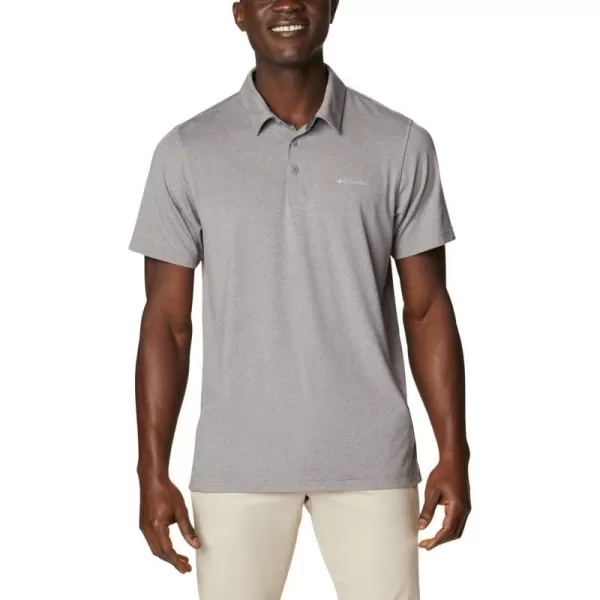 Columbia Mens Tech Trail PoloBoulder Heather