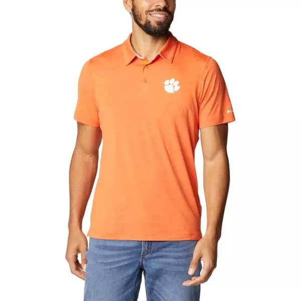 Columbia Mens Tech Trail PoloClemson Tigers Cle  Spark Orange