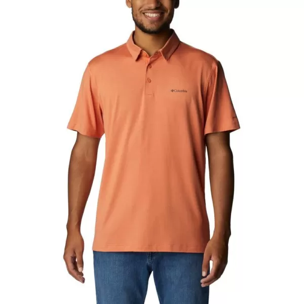 Columbia Mens Tech Trail PoloDesert Orange Heather