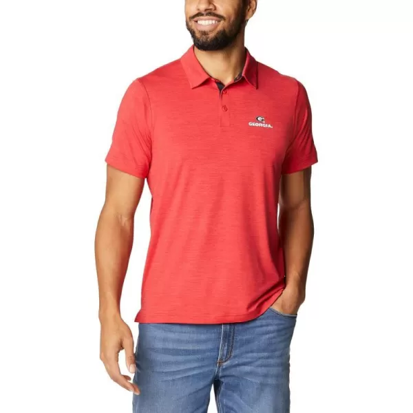 Columbia Mens Tech Trail PoloGeorgia Bulldogs Uga  Bright Red