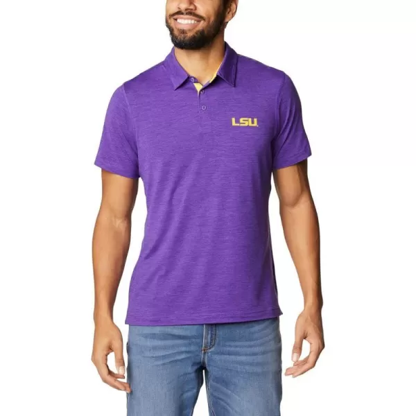 Columbia Mens Tech Trail PoloLSU Tigers Lsu  Vivid Purple