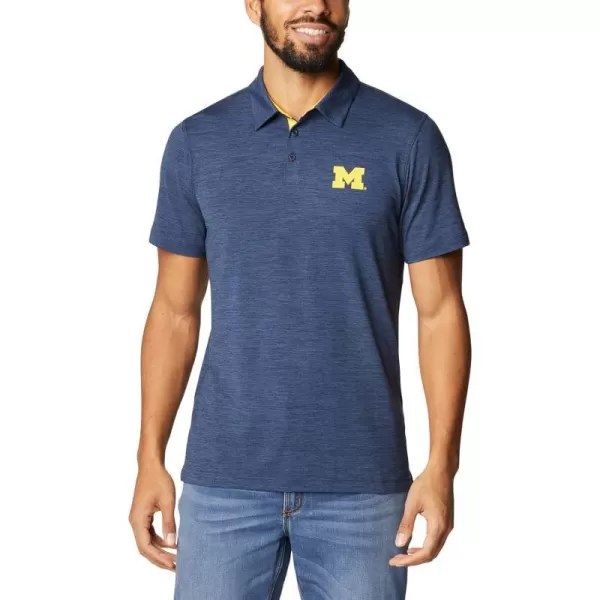 Columbia Mens Tech Trail PoloMichigan Wolverines Um  Collegiate Navy