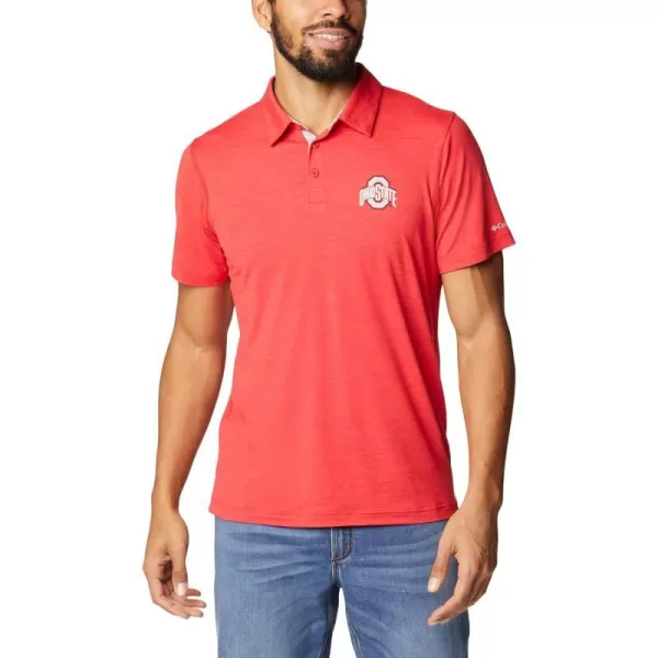 Columbia Mens Tech Trail PoloOhio State Buckeyes Os  Intense Red