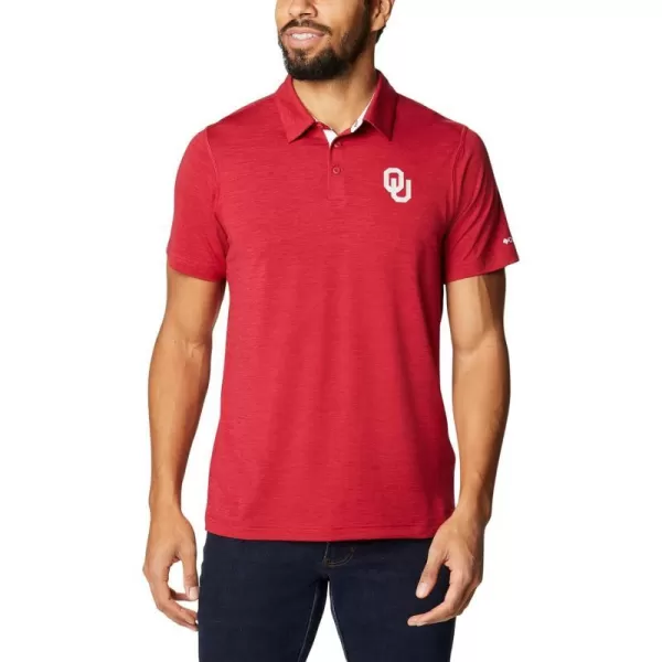 Columbia Mens Tech Trail PoloOklahoma Sooners Ok  Red Velvet