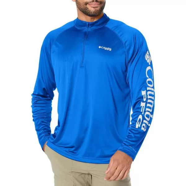 Columbia Mens Terminal Tackle 14 ZipBlue MacawWhite Logo