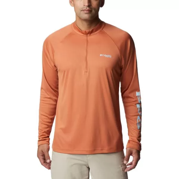 Columbia Mens Terminal Tackle 14 ZipIsland OrangeSpring Blue Logo