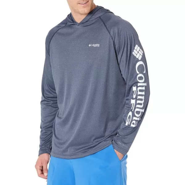 Columbia Mens Terminal Tackle Heather HoodieCollegiate Navy HeatherWhite Logo