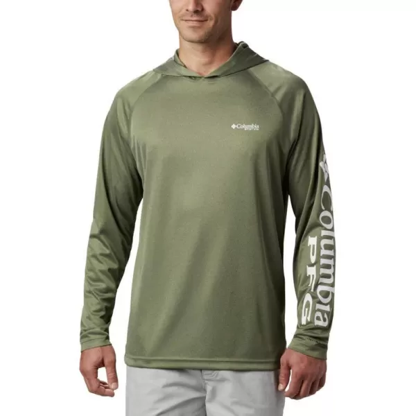 Columbia Mens Terminal Tackle Heather HoodieCypress HeatherWhite Logo