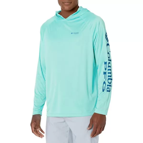 Columbia Mens Terminal Tackle Heather HoodieGulf Stream HeatherVivid Blue Logo