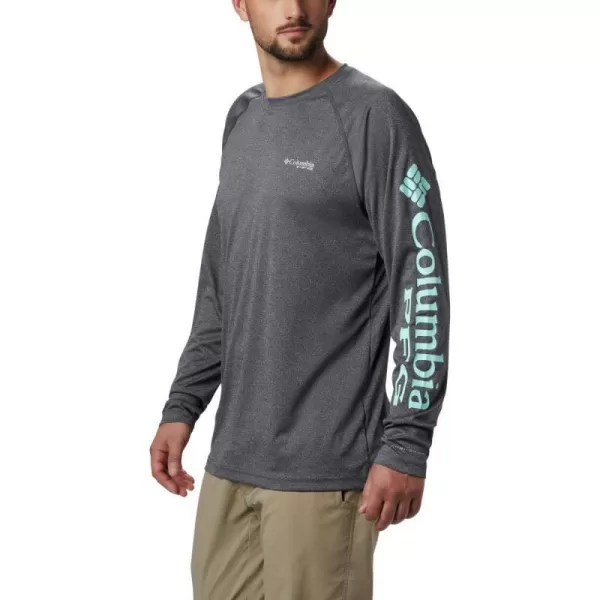 Columbia Mens Terminal Tackle Heather Long Sleeve ShirtBlack HeatherGulf Stream Logo