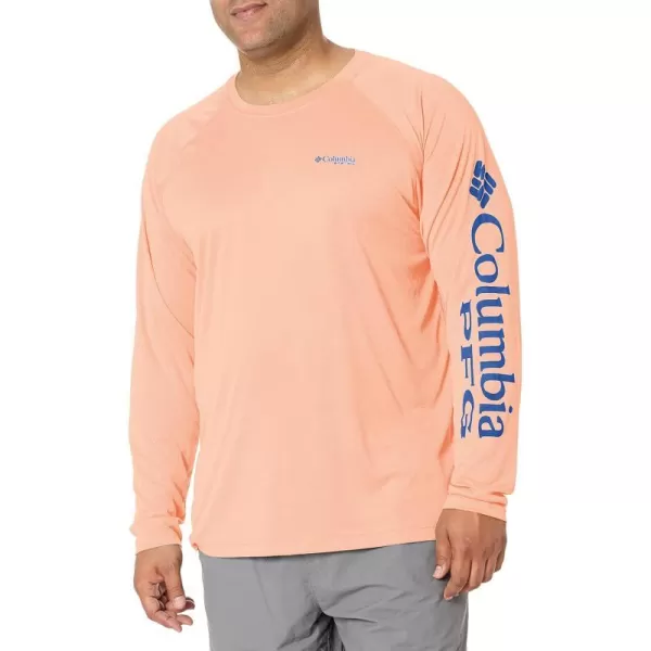 Columbia Mens Terminal Tackle Heather Long Sleeve ShirtBright Nectar HeatherVivid Blue Logo