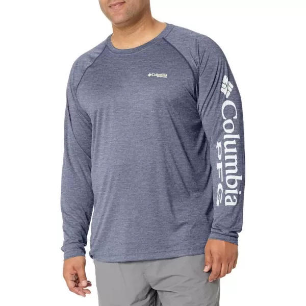 Columbia Mens Terminal Tackle Heather Long Sleeve ShirtCollegiate Navy HeatherWhite Logo