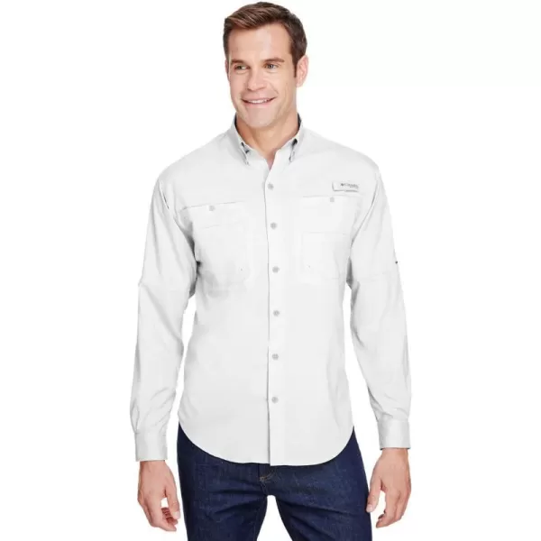 Columbia Mens Terminal Tackle Heather Long Sleeve ShirtWhite