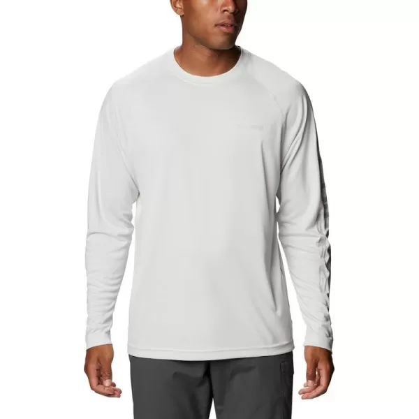 Columbia Mens Terminal Tackle Heather Long Sleeve ShirtWhite HeatherCool Grey Logo