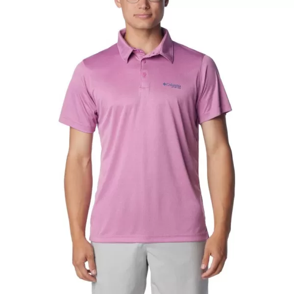 Columbia Mens Terminal Tackle Heather PoloBright Lavender HeatherBluebell Logo