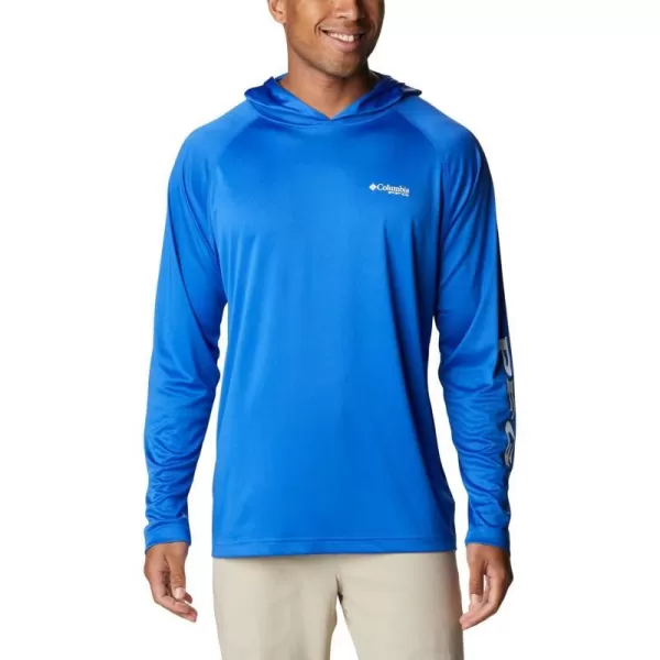 Columbia Mens Terminal Tackle HoodieBlue MacawWhite Logo