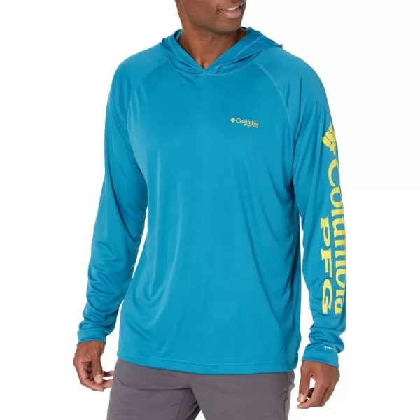 Columbia Mens Terminal Tackle HoodieDeep MarineLaser Lemon Logo