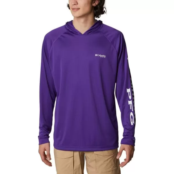 Columbia Mens Terminal Tackle HoodieVivid PurpleWhite Logo