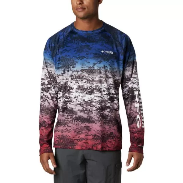 Columbia Mens Terminal Tackle Long Sleeve Shirt Wicking MaterialAmericana Digi Camo Fade