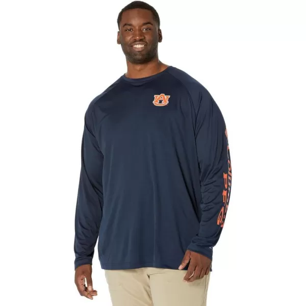 Columbia Mens Terminal Tackle Long Sleeve Shirt Wicking MaterialAub  Collegiate Navy  Spark Orange