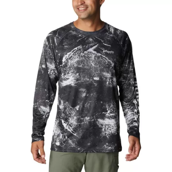 Columbia Mens Terminal Tackle Long Sleeve Shirt Wicking MaterialBlack Realtree Horizon