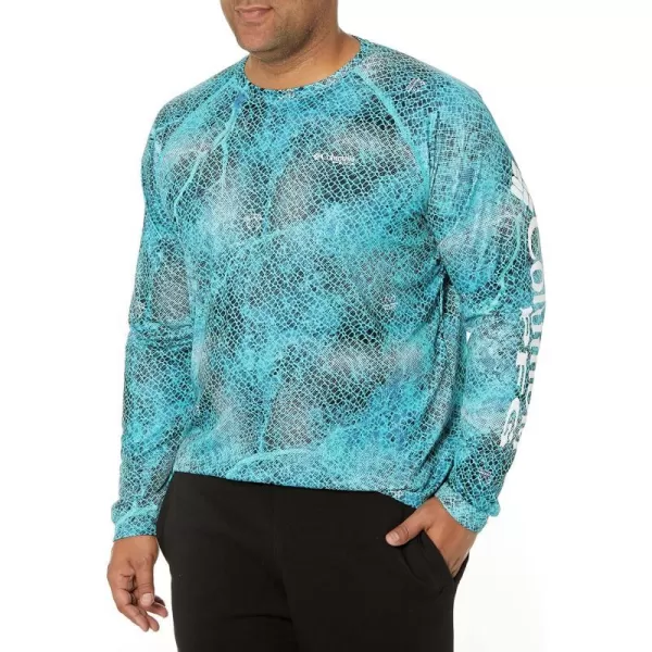 Columbia Mens Terminal Tackle Long Sleeve Shirt Wicking MaterialBright Aqua Realtree Mako