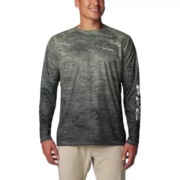 Columbia Mens Terminal Tackle Long Sleeve Shirt Wicking MaterialCypressDigiscale Fade