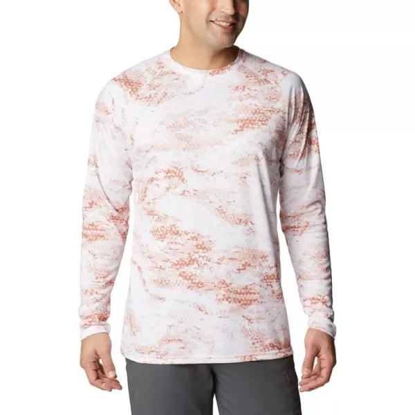 Columbia Mens Terminal Tackle Long Sleeve Shirt Wicking MaterialIsland Orange Light Pfg Camo