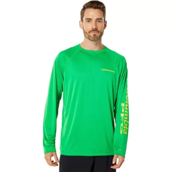 Columbia Mens Terminal Tackle Long Sleeve Shirt Wicking MaterialUo  Fuse Green  Yellow Glo