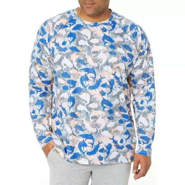 Columbia Mens Terminal Tackle Long Sleeve Shirt Wicking MaterialVivid Blue Inside Out Camo