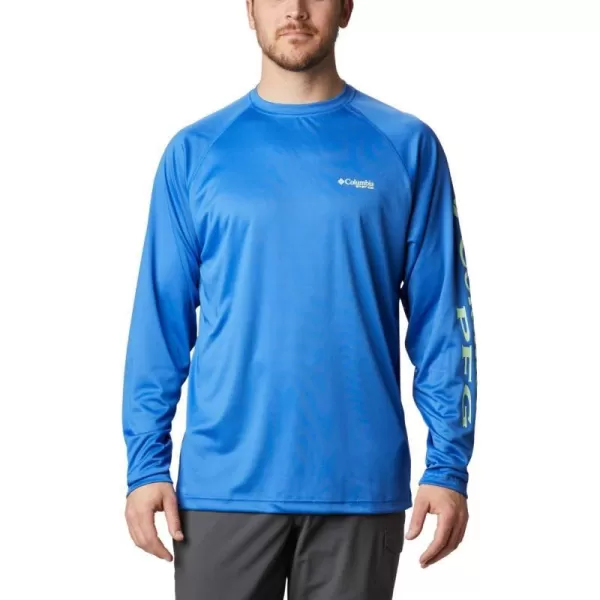 Columbia Mens Terminal Tackle Long Sleeve Shirt Wicking MaterialVivid BlueKey West Logo