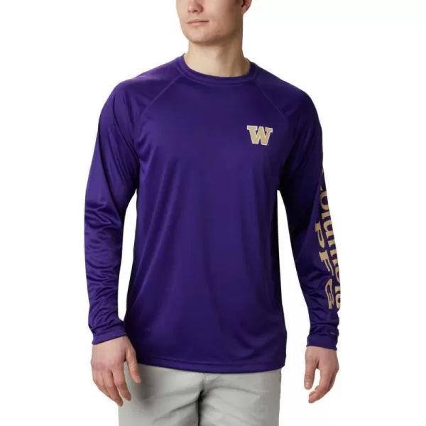 Columbia Mens Terminal Tackle Long Sleeve Shirt Wicking MaterialWashington Huskies