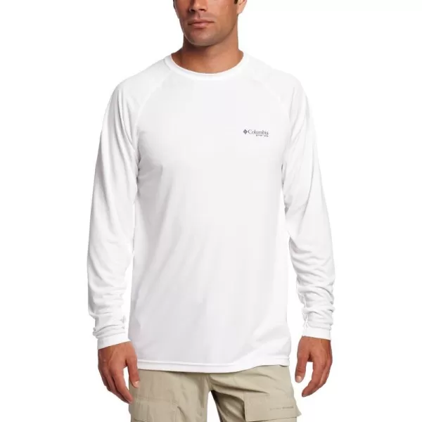 Columbia Mens Terminal Tackle Long Sleeve Shirt Wicking MaterialWhiteDorado 1