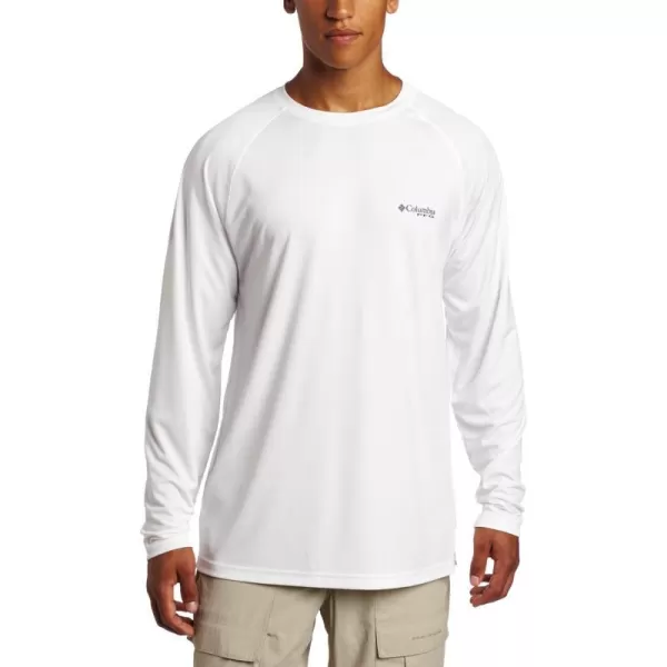 Columbia Mens Terminal Tackle Long Sleeve Shirt Wicking MaterialWhiteRedfish 2