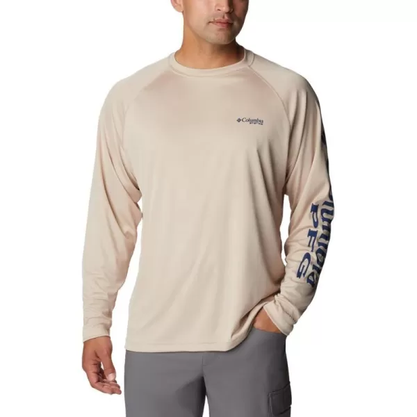 Columbia Mens Terminal Tackle PFG Sleeve LS ShirtAncient FossilCarbon Logo