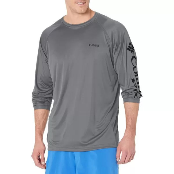 Columbia Mens Terminal Tackle PFG Sleeve LS ShirtCity GreyBlack Logo