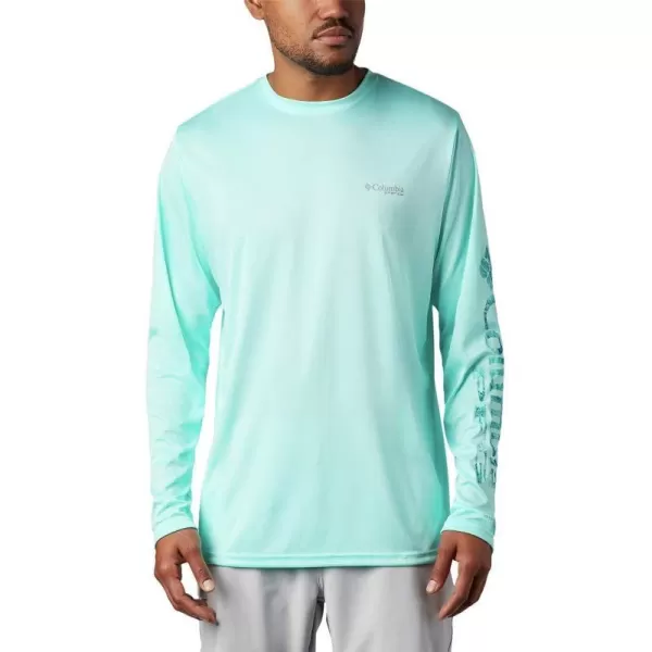 Columbia Mens Terminal Tackle PFG Sleeve LS ShirtGulf StreamBright Aqua Realtree Mako