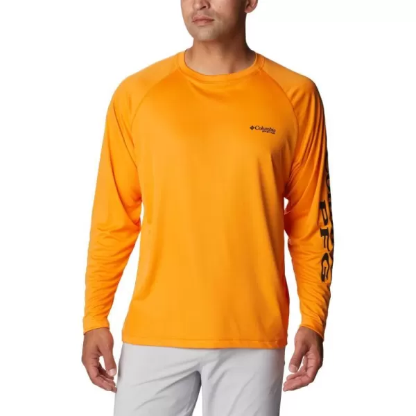 Columbia Mens Terminal Tackle PFG Sleeve LS ShirtOrange BlastBlack Logo