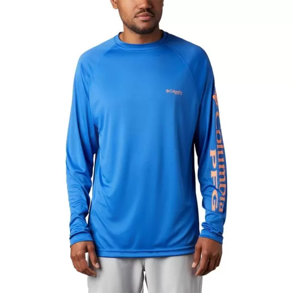 Columbia Mens Terminal Tackle PFG Sleeve LS ShirtVivid BlueBright Nectar Logo