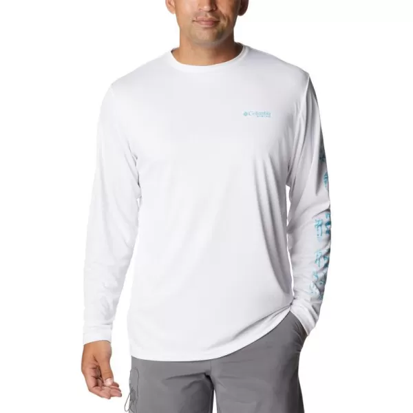 Columbia Mens Terminal Tackle PFG Sleeve LS ShirtWhiteAtoll Pfg Camo